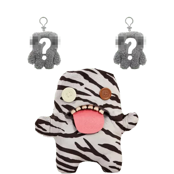 Oogah Boogah Grey Zebra & Keyring Pack